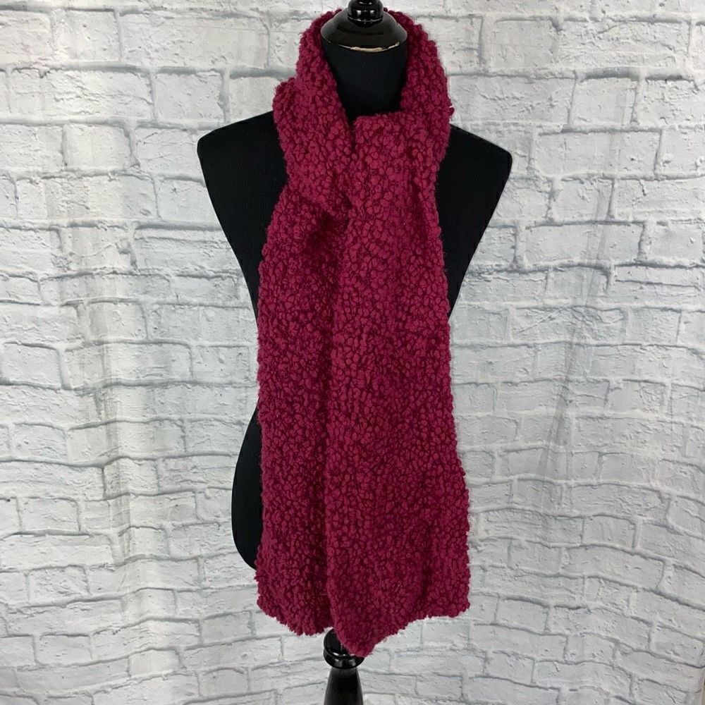 Women’s popcorn scarf burgundy color one size